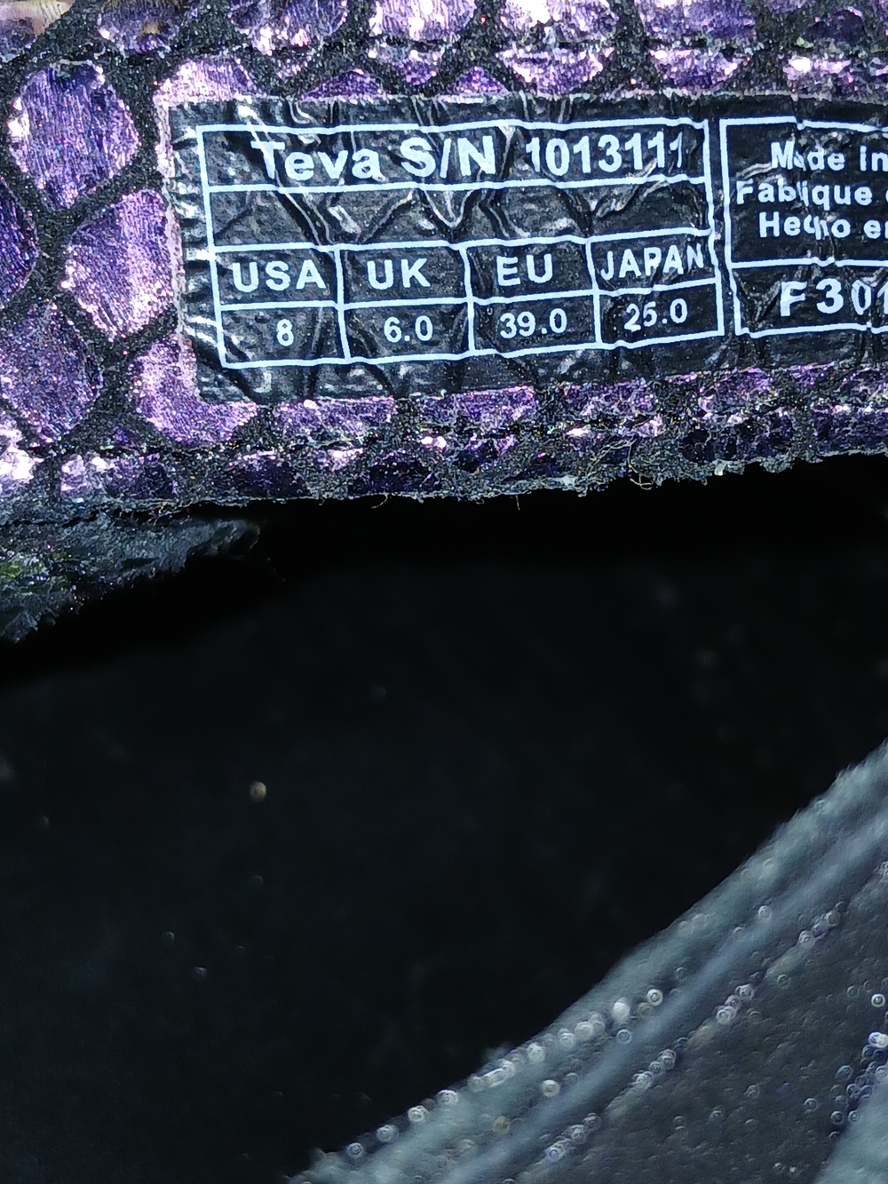 Teva Iridescent Snake-Print Sport Sandals in Green-Purple - Picture 9 of 9